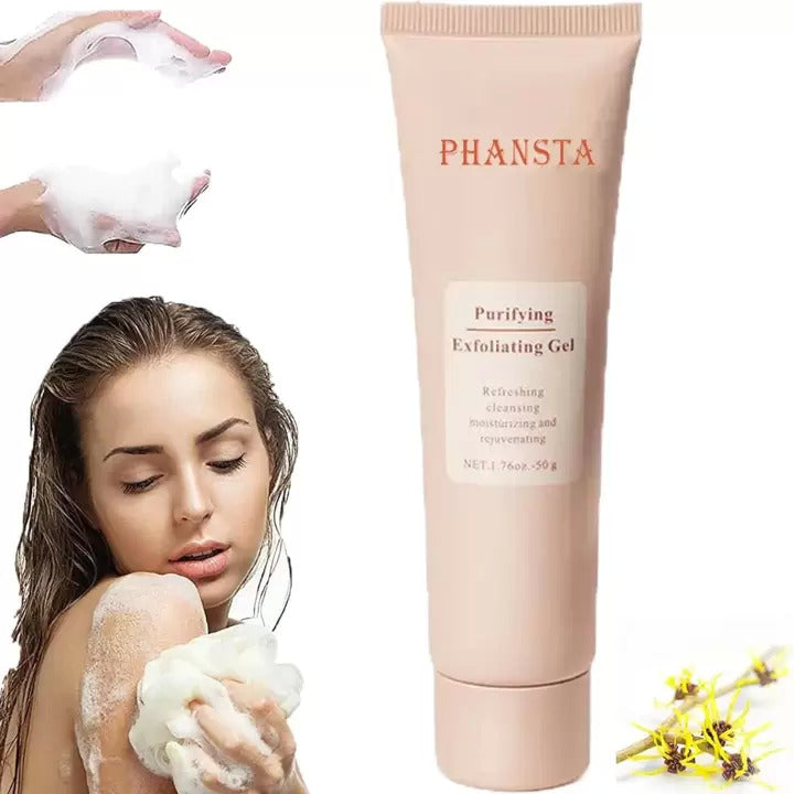 PHANSTA - Kropps- och ansiktsskrubbgel – Djup rengöring och återfuktning 50 ml